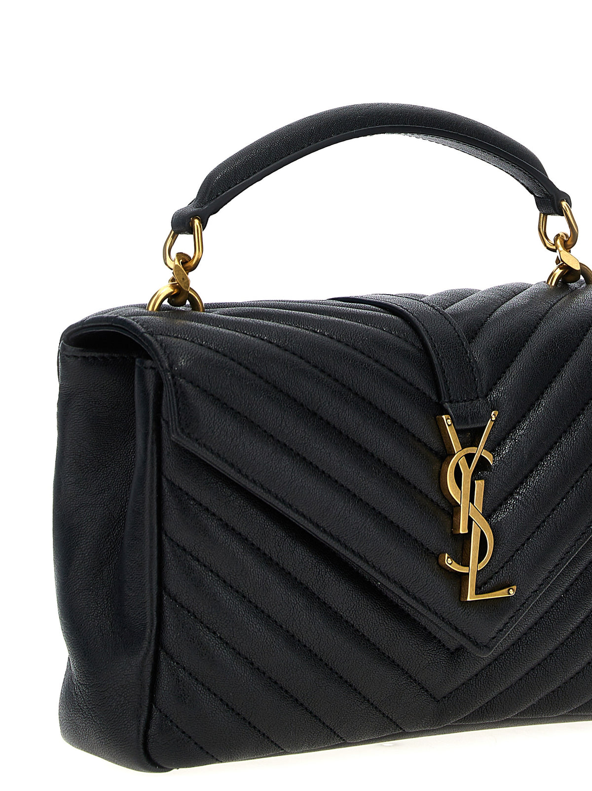 Sac bandoulière Saint Laurent en cuir de veau noir