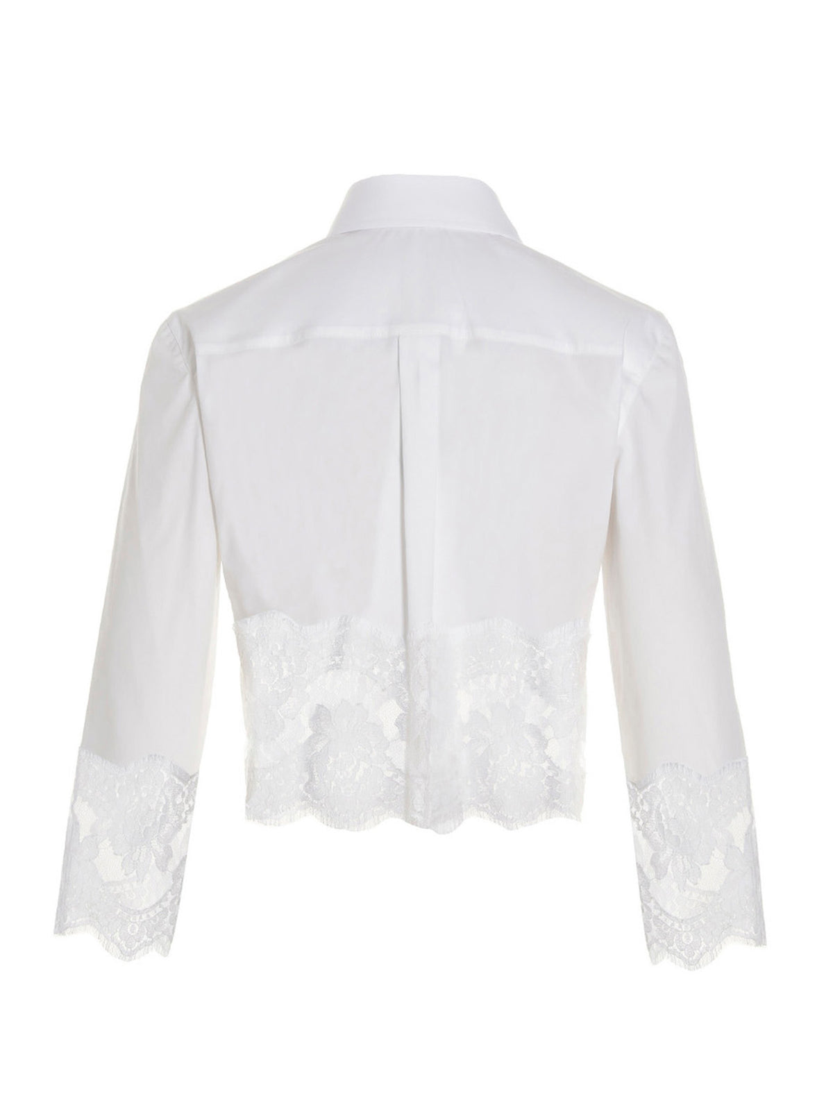 Dolce & Gabbana White Cotton Blouse with Lace Details