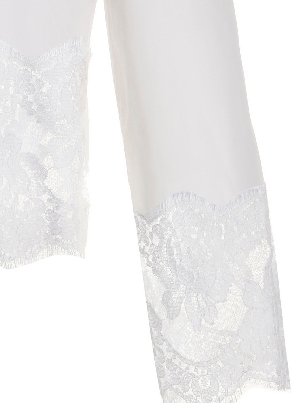 Dolce & Gabbana White Cotton Blouse with Lace Details