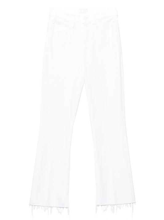 Jean flare Mother Denim en coton blanc
