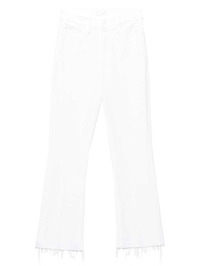 Jean flare Mother Denim en coton blanc