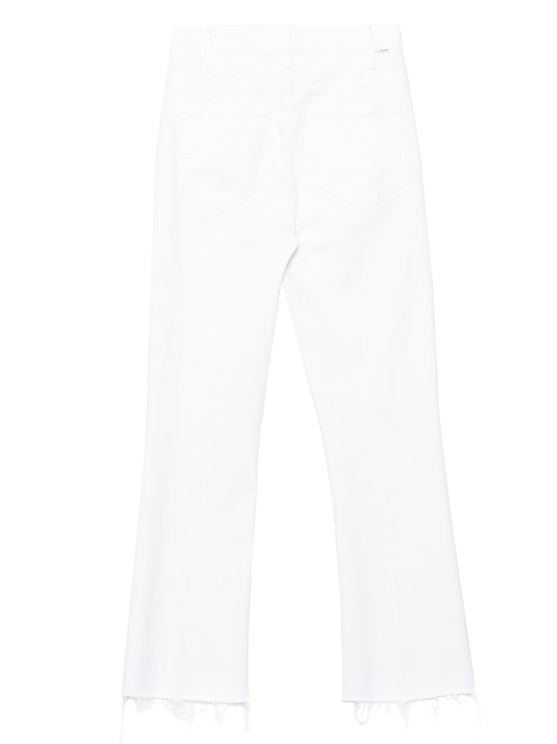 Jean flare Mother Denim en coton blanc