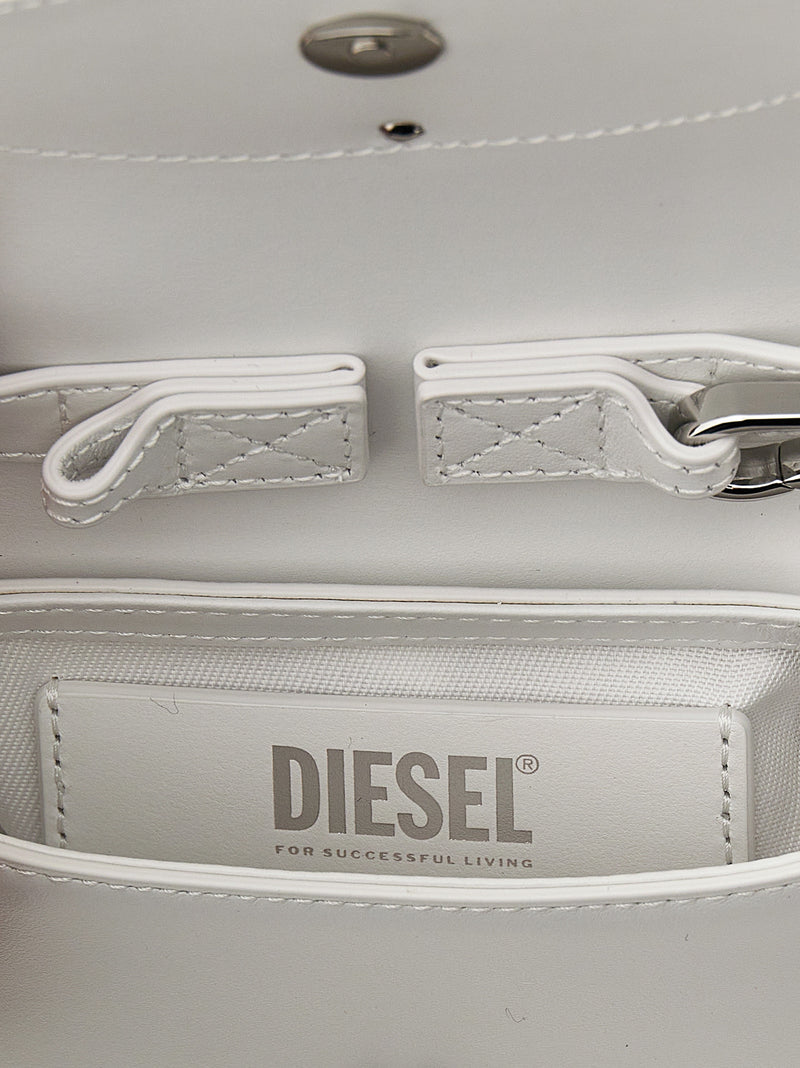 Sac à main en cuir de vachette blanc Diesel