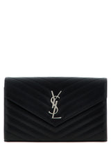 Saint Laurent Cassandre Black Calfskin Clutch Bag