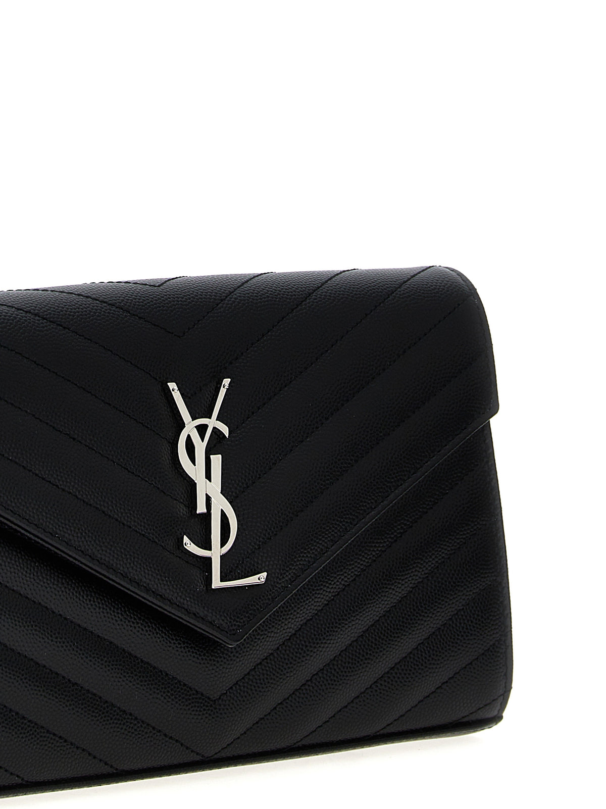 Saint Laurent Cassandre Black Calfskin Clutch Bag