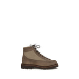 Bottes à lacets Brunello Cucinelli Bos Taurus en cuir de veau marron