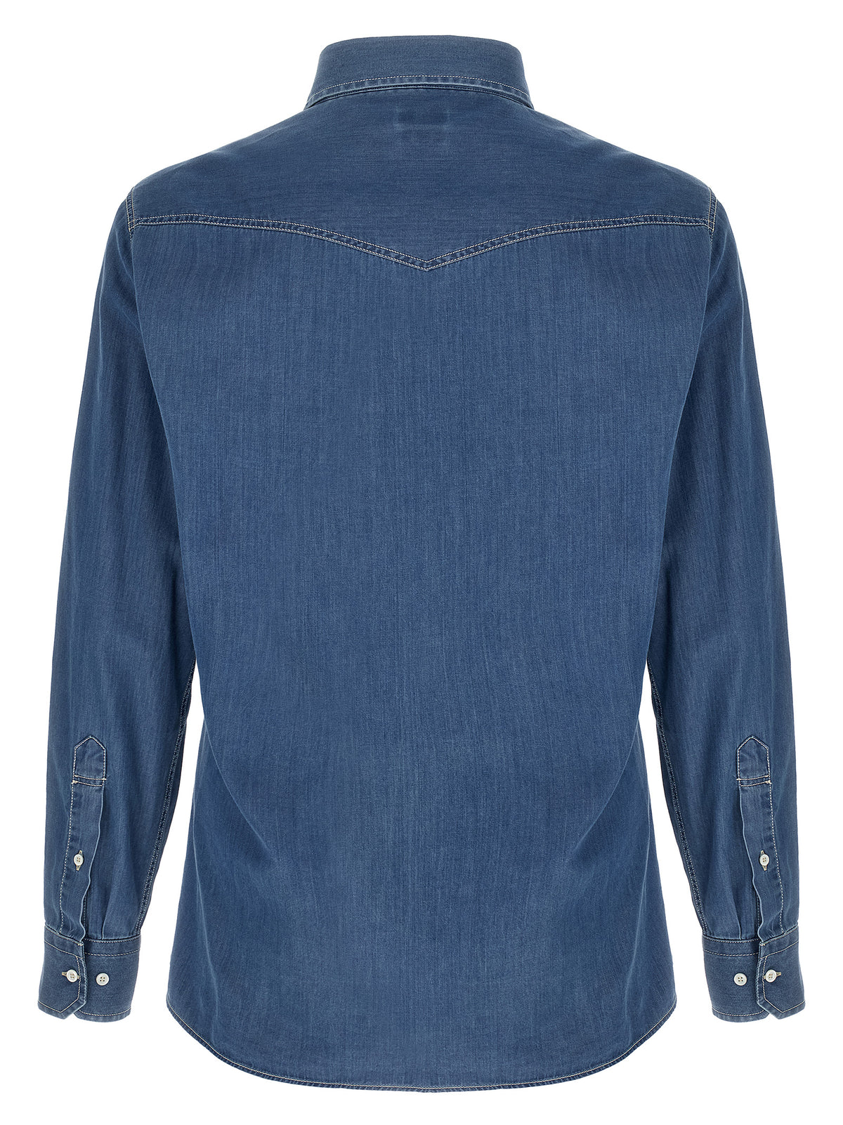 Chemisier en coton bleu Brunello Cucinelli