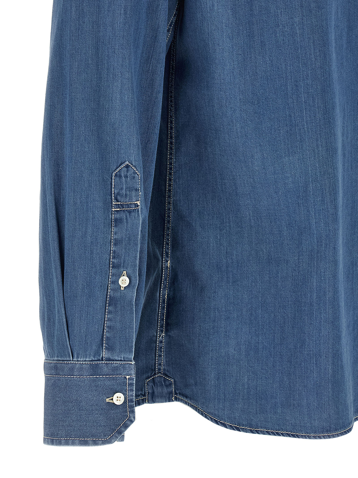 Chemisier en coton bleu Brunello Cucinelli