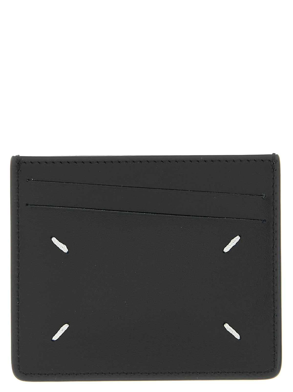 Porte-cartes en cuir de veau noir Maison Margiela