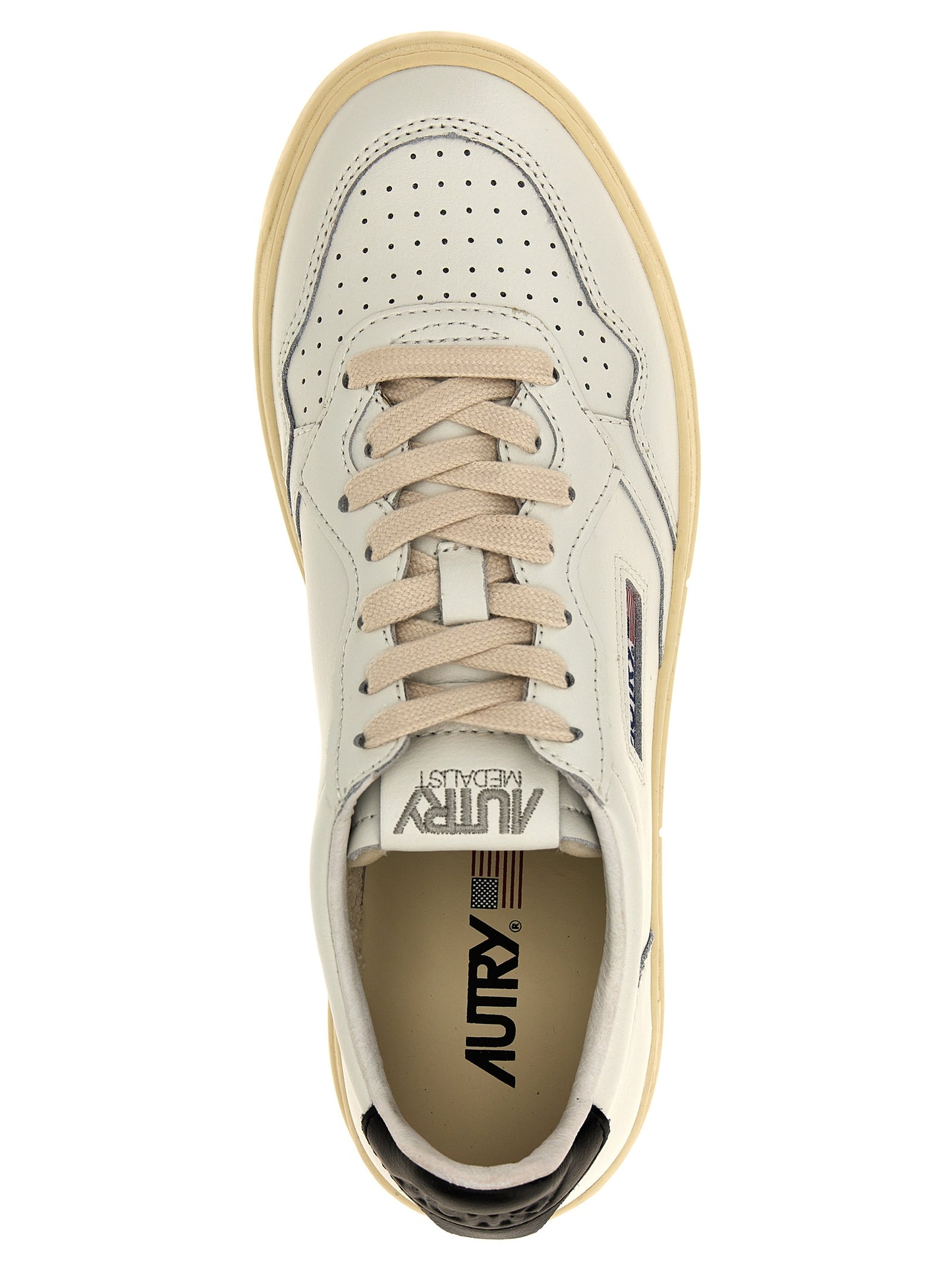Baskets basses bicolores en cuir de veau Autry