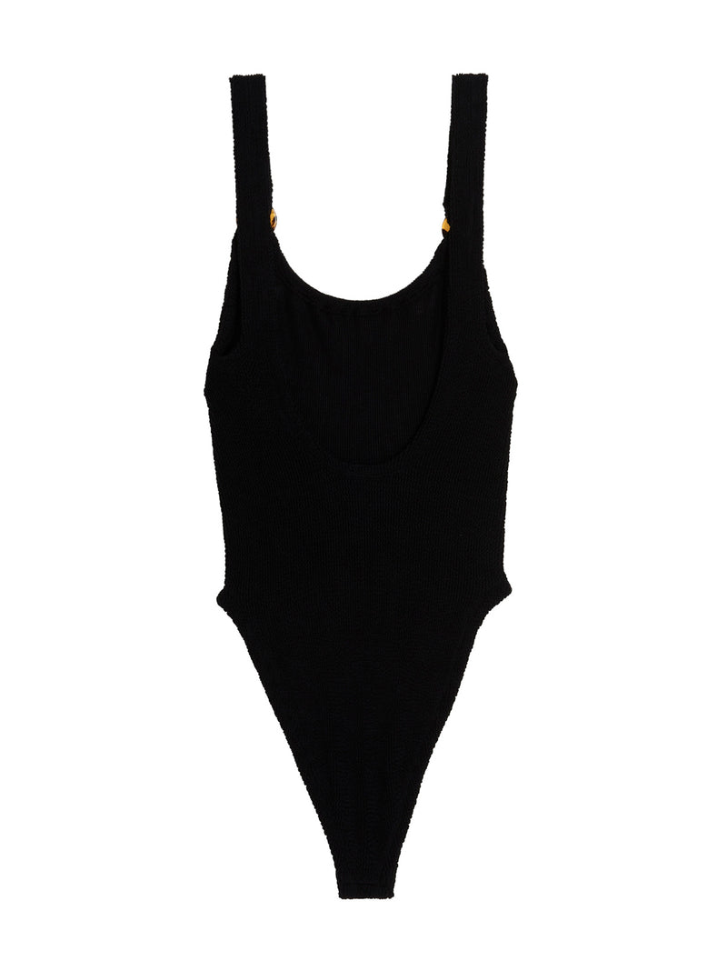 Hunza G Black Nylon One-Piece Swimsuit