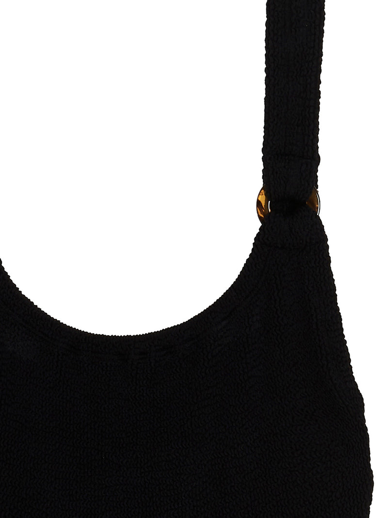 Hunza G Black Nylon One-Piece Swimsuit
