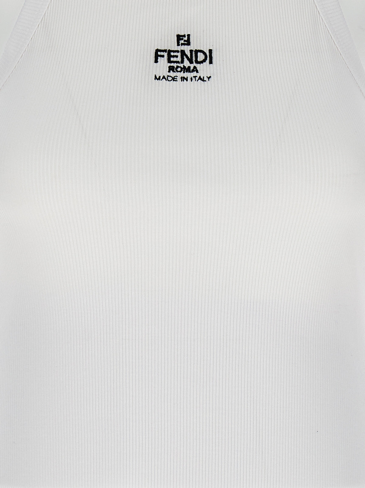 T-shirt Fendi blanc en coton sans manches