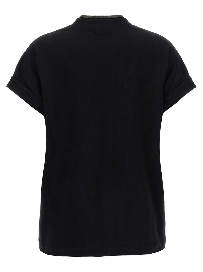 T-shirt en coton noir Brunello Cucinelli