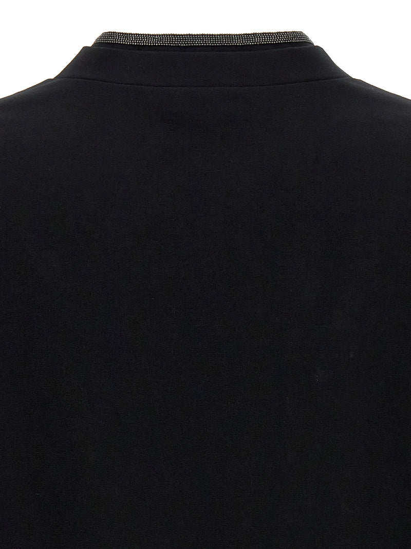 T-shirt en coton noir Brunello Cucinelli