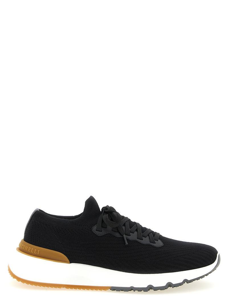 Brunello Cucinelli Black Running Sock Athletic Sneakers