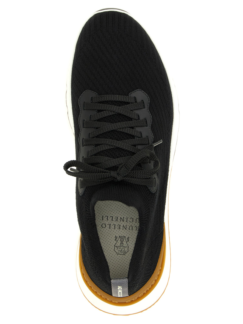Brunello Cucinelli Black Running Sock Athletic Sneakers