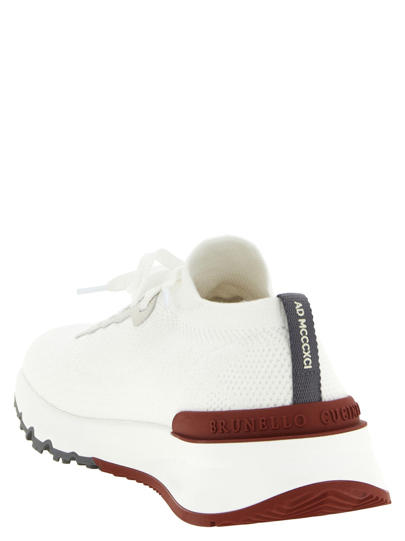 Brunello Cucinelli White Polyethylene Athletic Sneakers