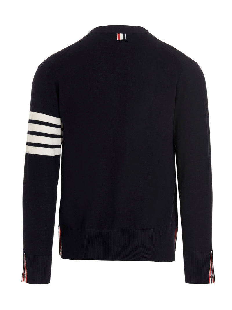 Thom Browne Blue Merino Wool Cardigan