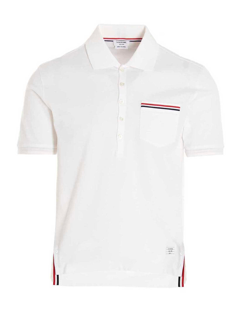 Thom Browne White Cotton Polo Shirt