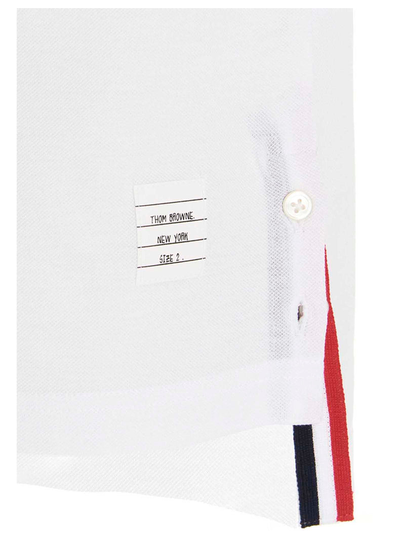 Thom Browne White Cotton Polo Shirt