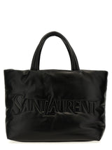Sac cabas Saint Laurent en cuir d'agneau noir