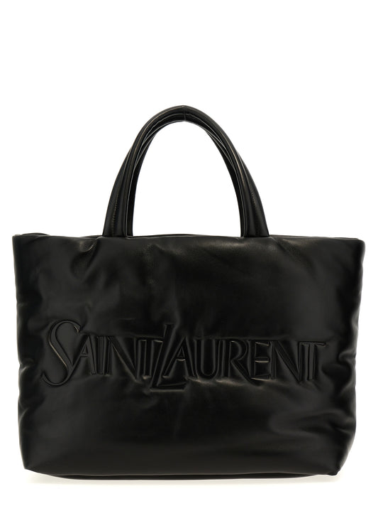 Saint Laurent Black Lamb Leather Tote Bag