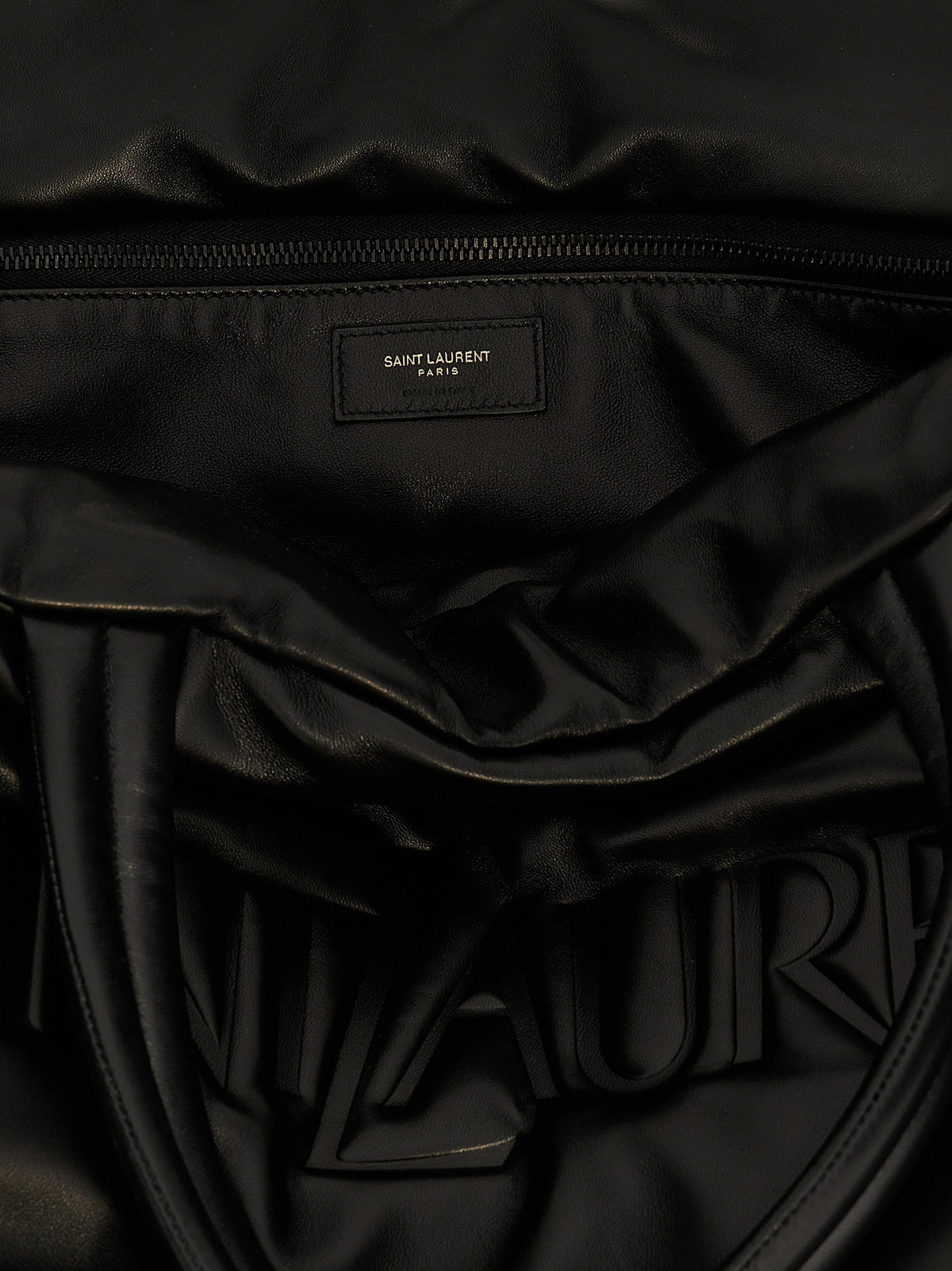 Sac cabas Saint Laurent en cuir d'agneau noir