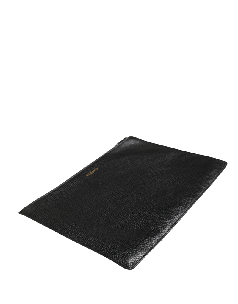 Dolce & Gabbana Black #DGFamily Leather Clutch Borse Bag