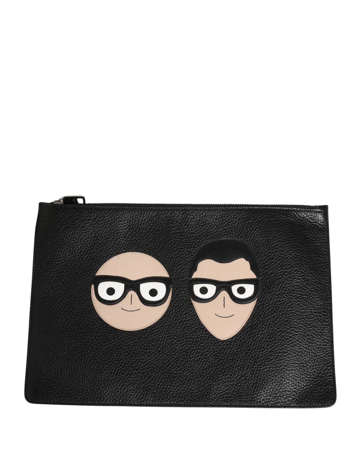 Dolce & Gabbana Black #DGFamily Leather Clutch Borse Bag