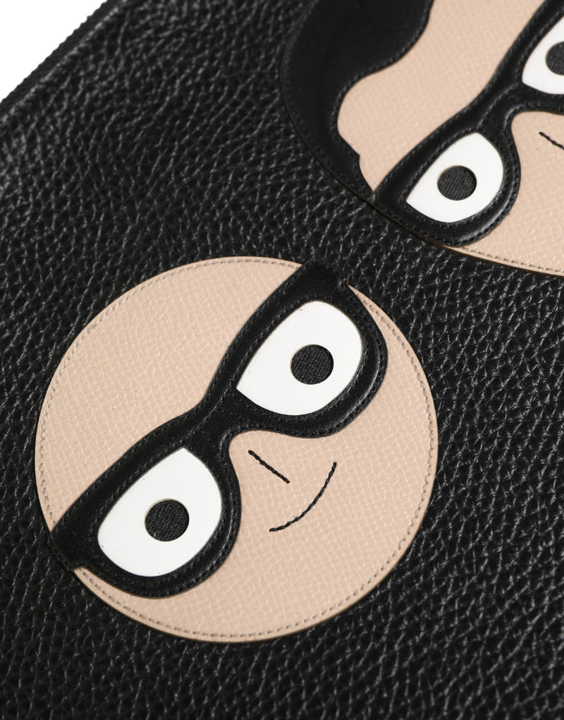 Dolce & Gabbana Black #DGFamily Leather Clutch Borse Bag