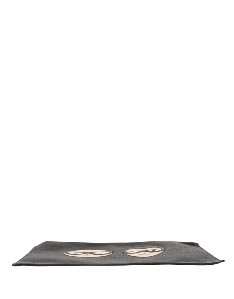 Dolce & Gabbana Black #DGFamily Leather Clutch Borse Bag