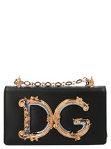 Dolce & Gabbana Black Calfskin DG Girl Mini Crossbody Bag