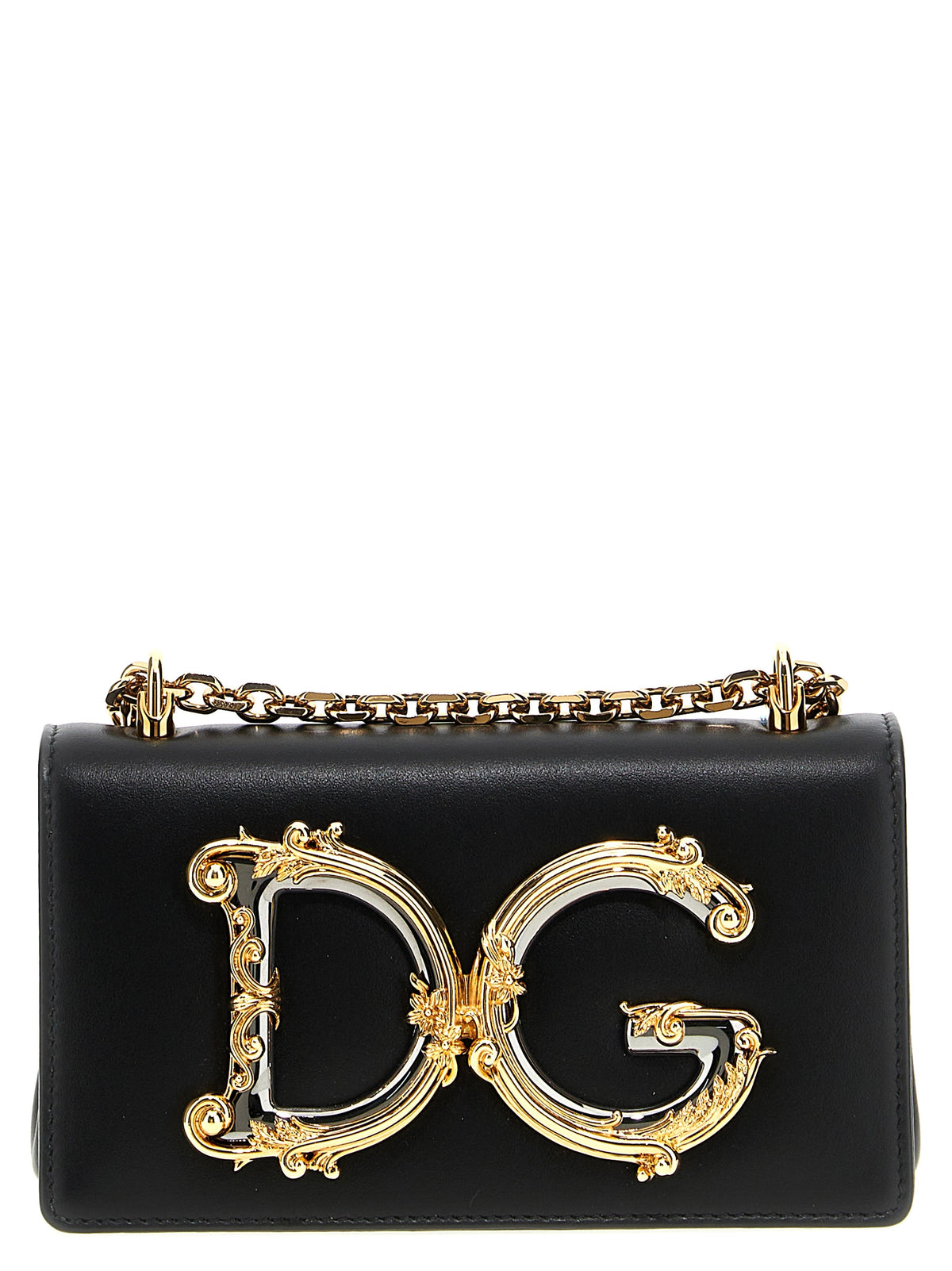 Dolce & Gabbana Black Calfskin DG Girl Mini Crossbody Bag