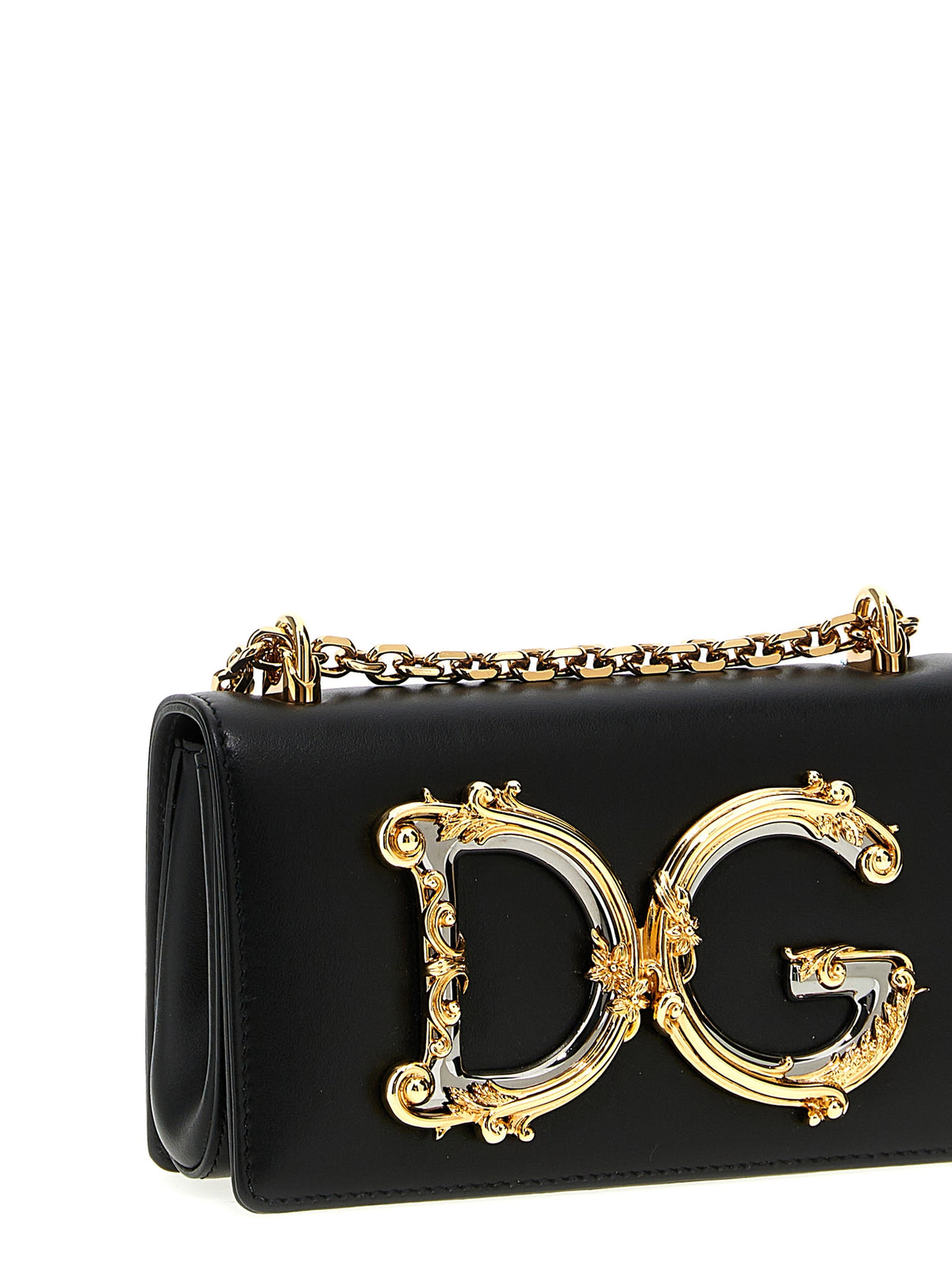 Dolce & Gabbana Black Calfskin DG Girl Mini Crossbody Bag