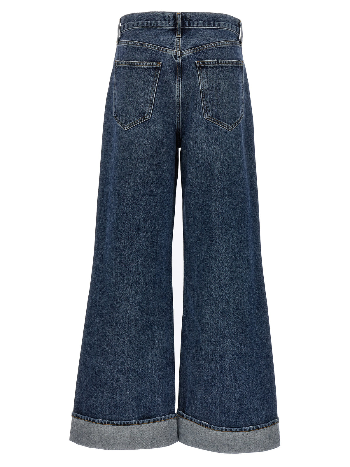 Jean en coton bleu doré