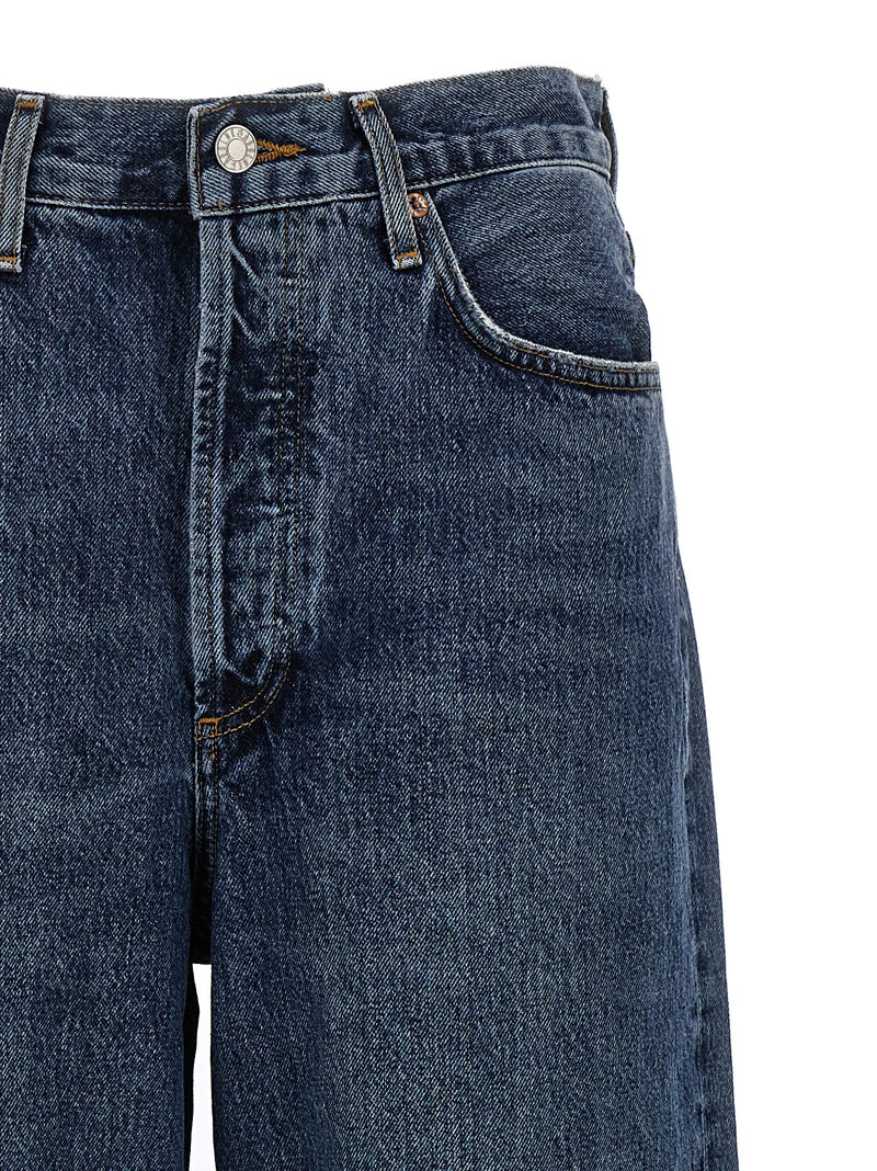 Jean en coton bleu doré