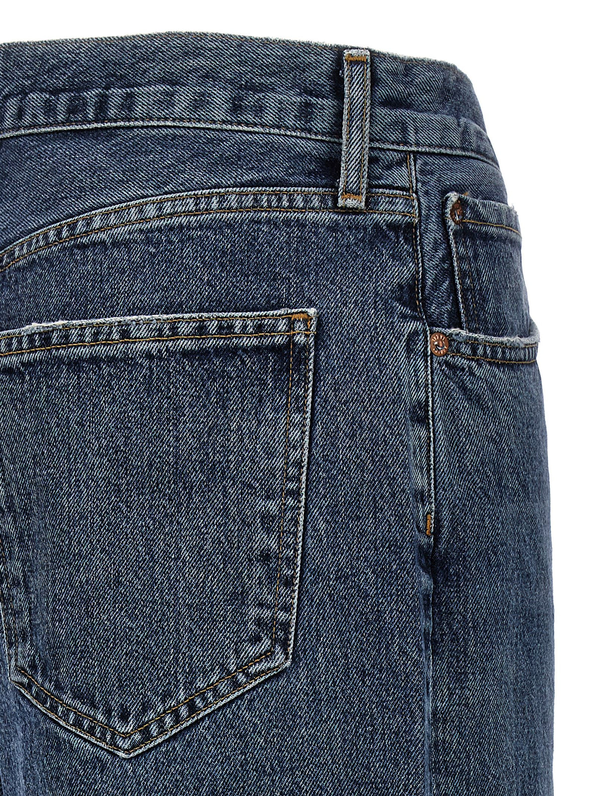 Jean en coton bleu doré