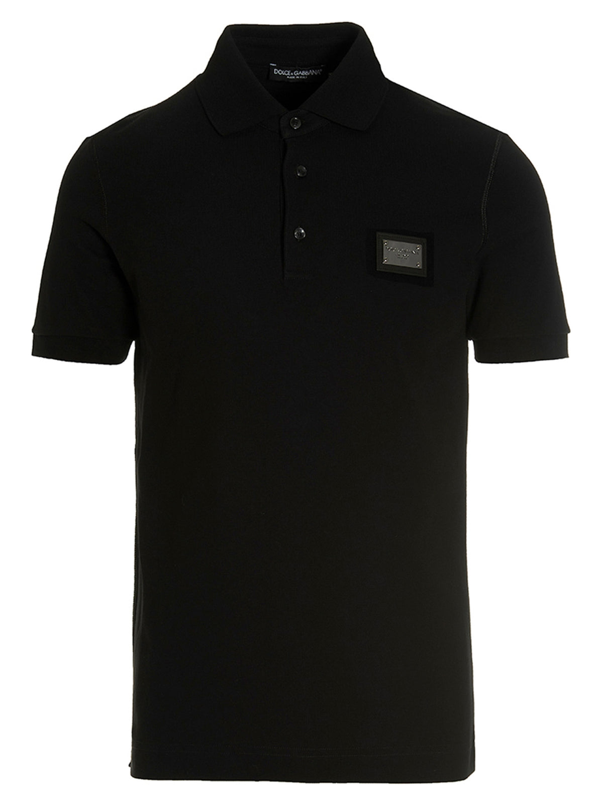 Polo en coton noir Dolce & Gabbana