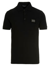 Polo en coton noir Dolce & Gabbana