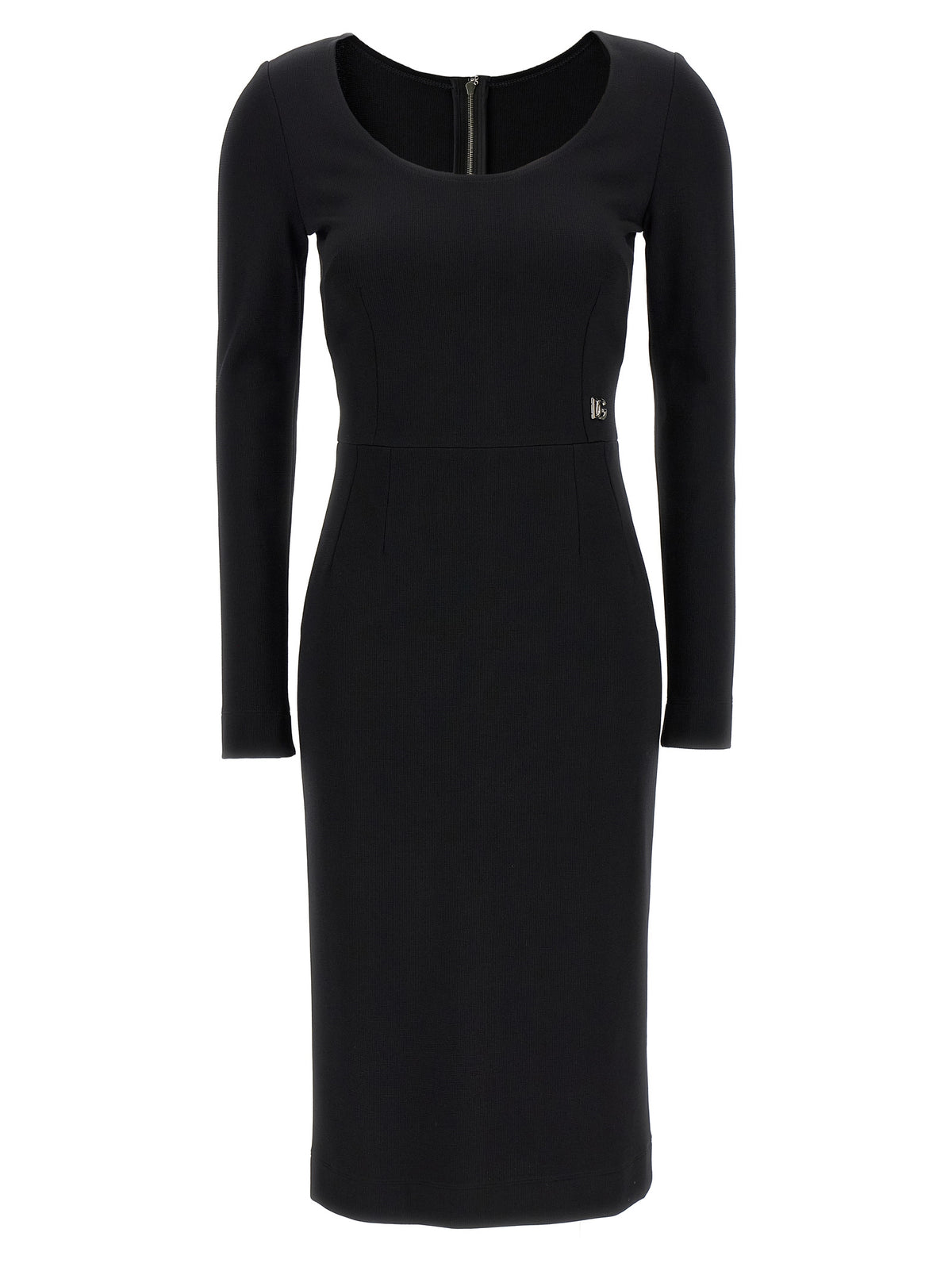 Dolce & Gabbana Black Viscose Midi Dress