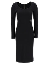 Dolce & Gabbana Black Viscose Midi Dress