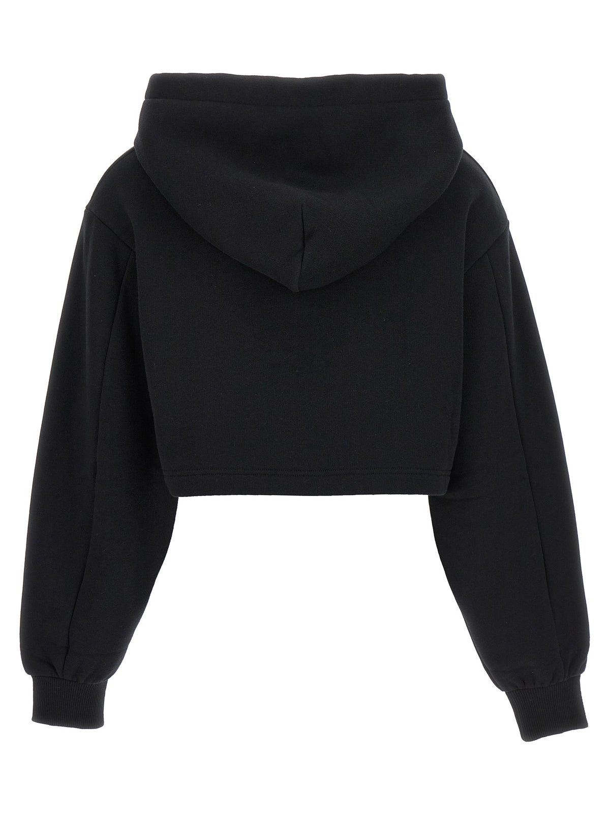Dolce & Gabbana Black Cotton Cropped Hoodie