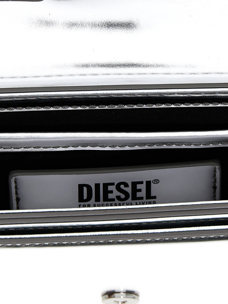 Diesel Silver Cowhide Shoulder Bag