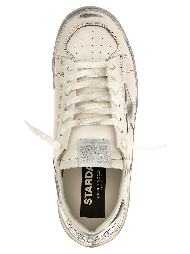 Golden Goose Silver Cowhide Athletic Sneakers