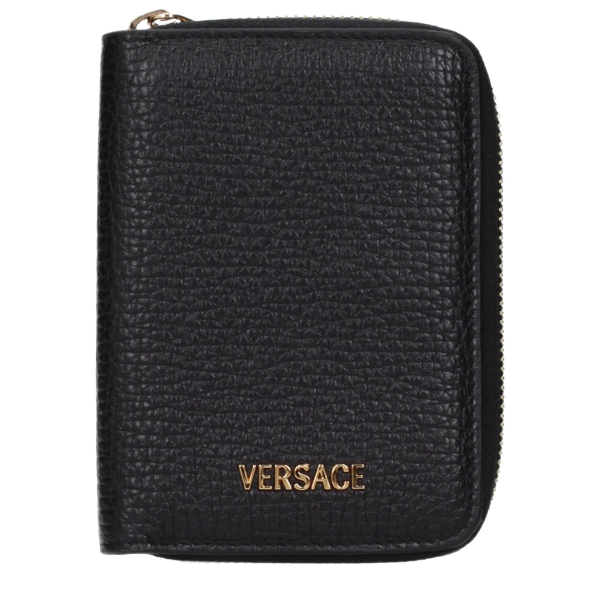 Portefeuille en cuir noir Versace