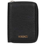 Portefeuille en cuir noir Versace