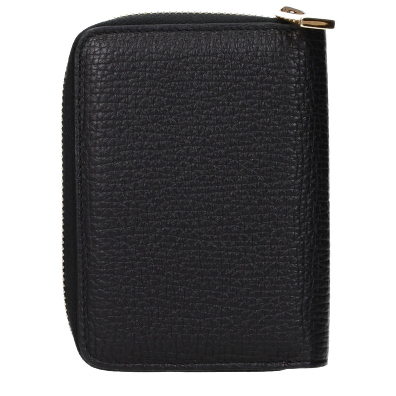 Portefeuille en cuir noir Versace