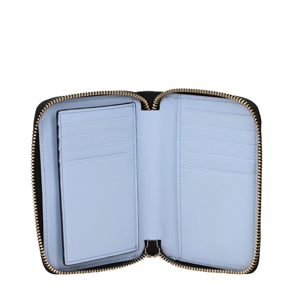 Portefeuille en cuir noir Versace
