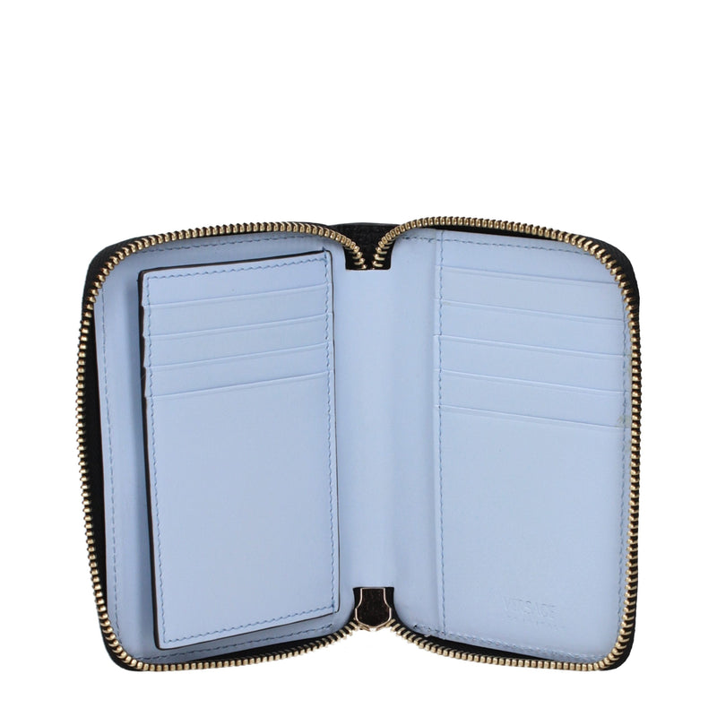 Portefeuille en cuir noir Versace